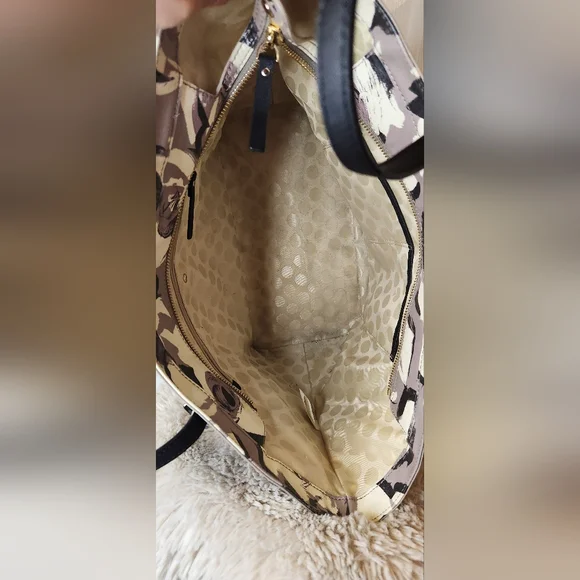 Kate spade floral tote gray white flowers floral - Picture 7 of 10